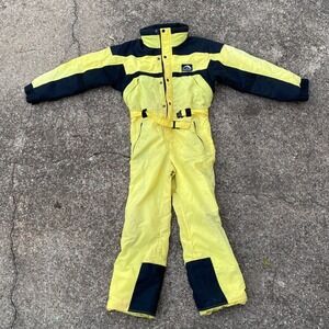 CRESTONE Junior M Yellow Black Ski Snowsuit One Piece Waterproof Windproof
